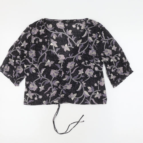 NEXT Women's Black Floral Blouse Size 10