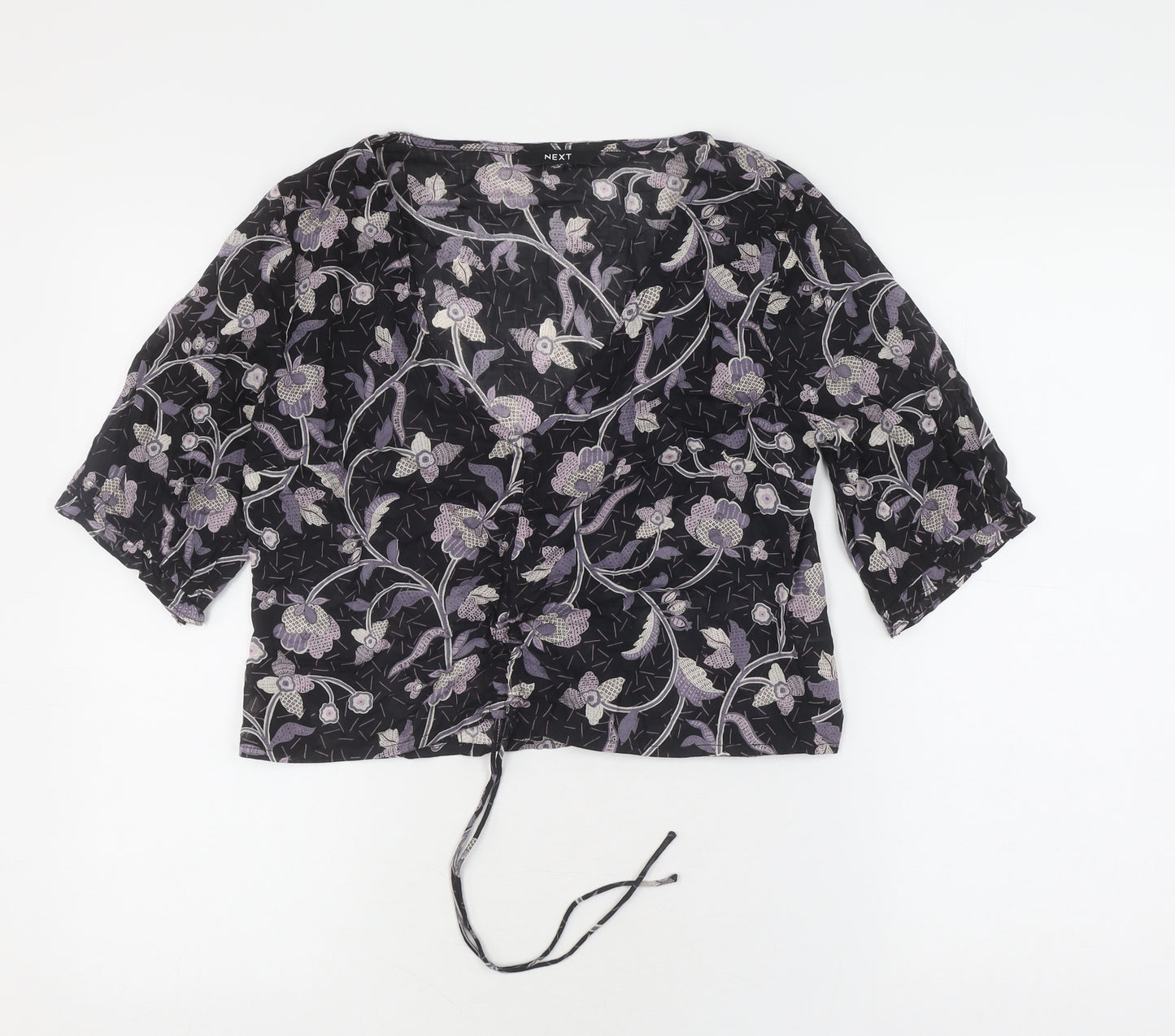 NEXT Women's Black Floral Blouse Size 10