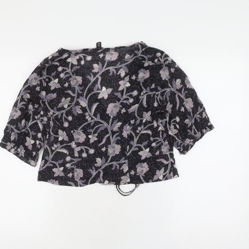 NEXT Women's Black Floral Blouse Size 10