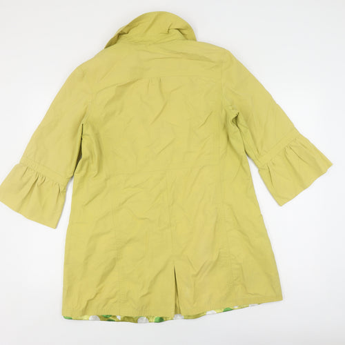 Women's Yellow Overcoat, Size 12, Polka Dot Lined