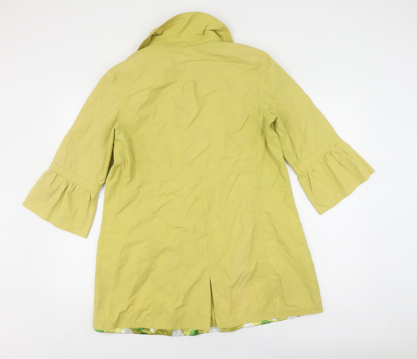 Women's Yellow Overcoat, Size 12, Polka Dot Lined