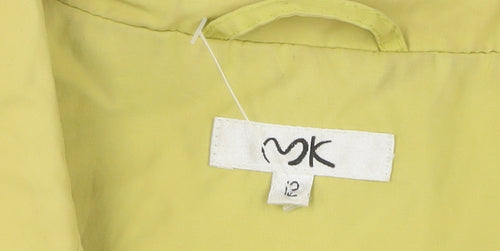 Women's Yellow Overcoat, Size 12, Polka Dot Lined