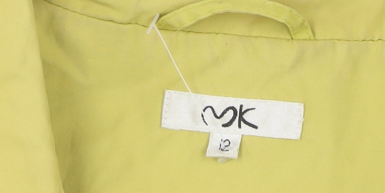 Women's Yellow Overcoat, Size 12, Polka Dot Lined