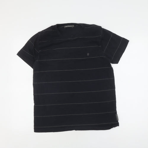 French Connection Men's Black Striped T-Shirt L