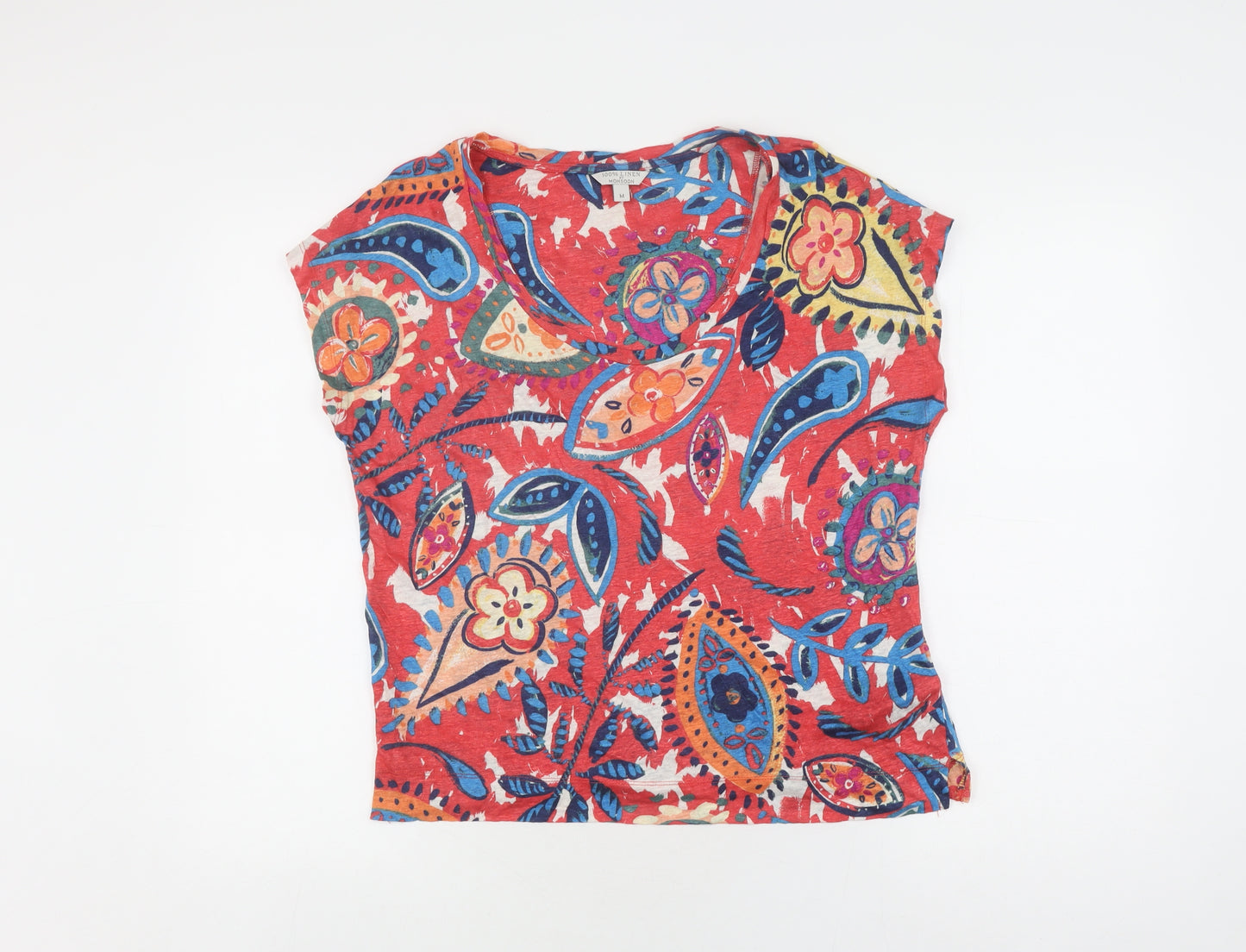 Monsoon Women's Multicoloured Floral Linen T-Shirt M