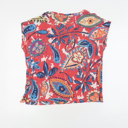 Monsoon Women's Multicoloured Floral Linen T-Shirt M