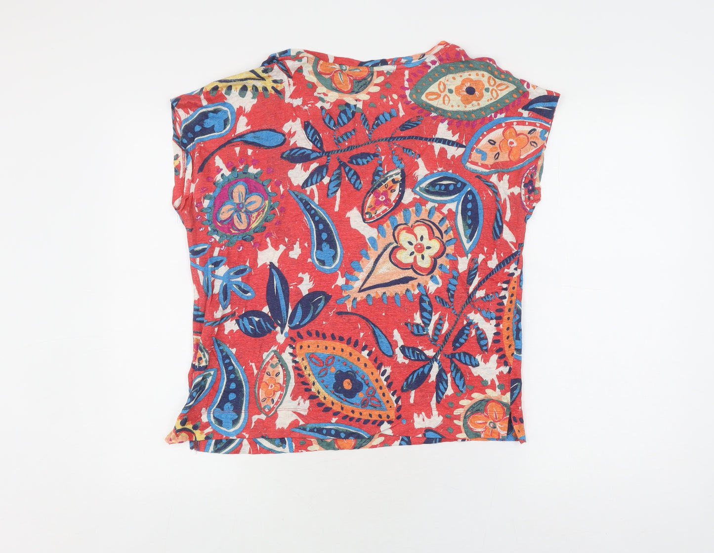Monsoon Women's Multicoloured Floral Linen T-Shirt M