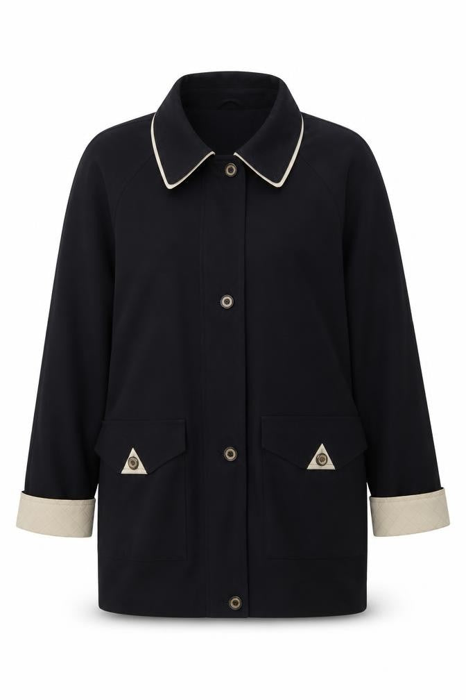 Front view of David Barry Women's Black Regular Fit Jacket