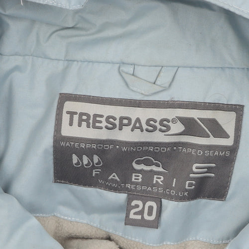 Trespass Women's Blue Parka Jacket, Size 20, Waterproof