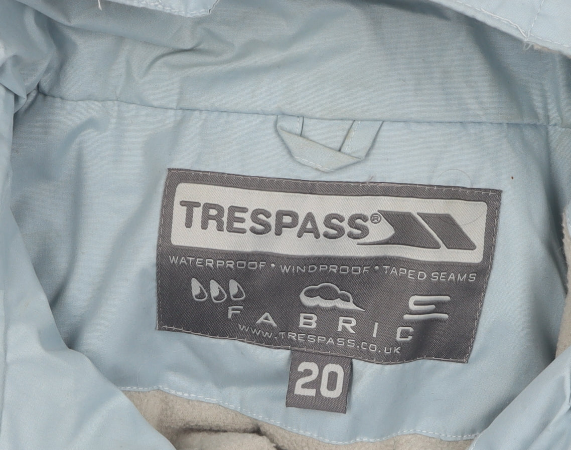 Trespass Women's Blue Parka Jacket, Size 20, Waterproof