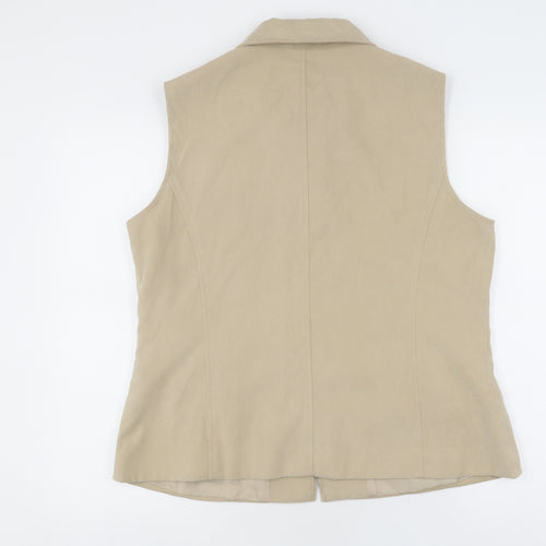 Alexara Women's Beige Zip Waistcoat Size 18 - Casual Elegance