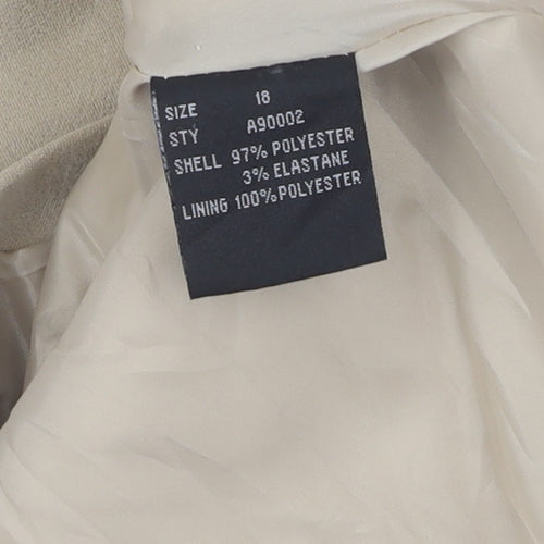 Alexara Women's Beige Zip Waistcoat Size 18 - Casual Elegance