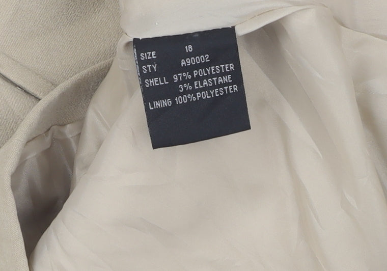 Alexara Women's Beige Zip Waistcoat Size 18 - Casual Elegance