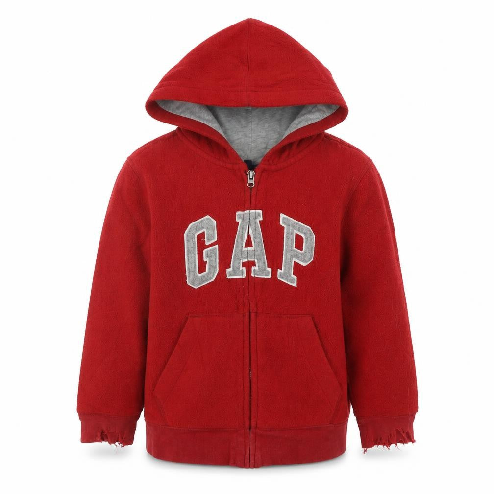 Gap Boys Red Full Zip Hoodie 6-7 Years with Logo Hooded Casual