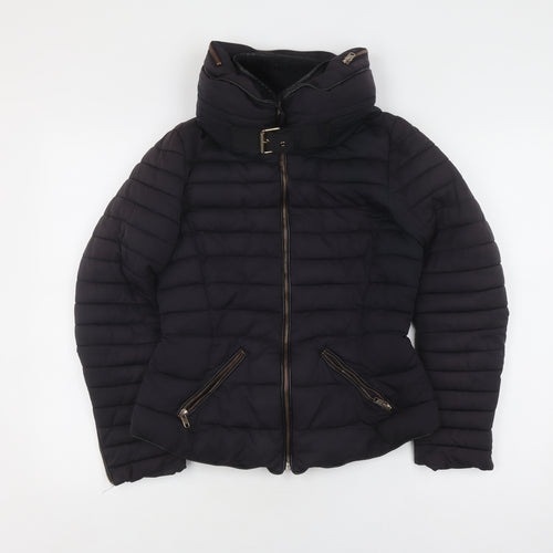 Zara Women's Black Puffer Jacket S Winter Coat