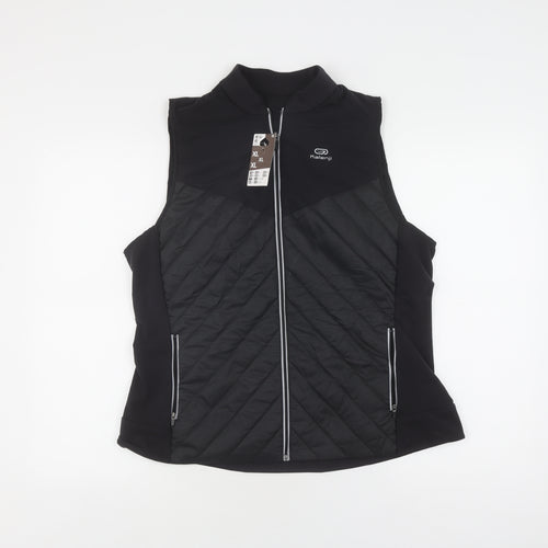 Decathlon Women's XL Black Quilted Sports Waistcoat