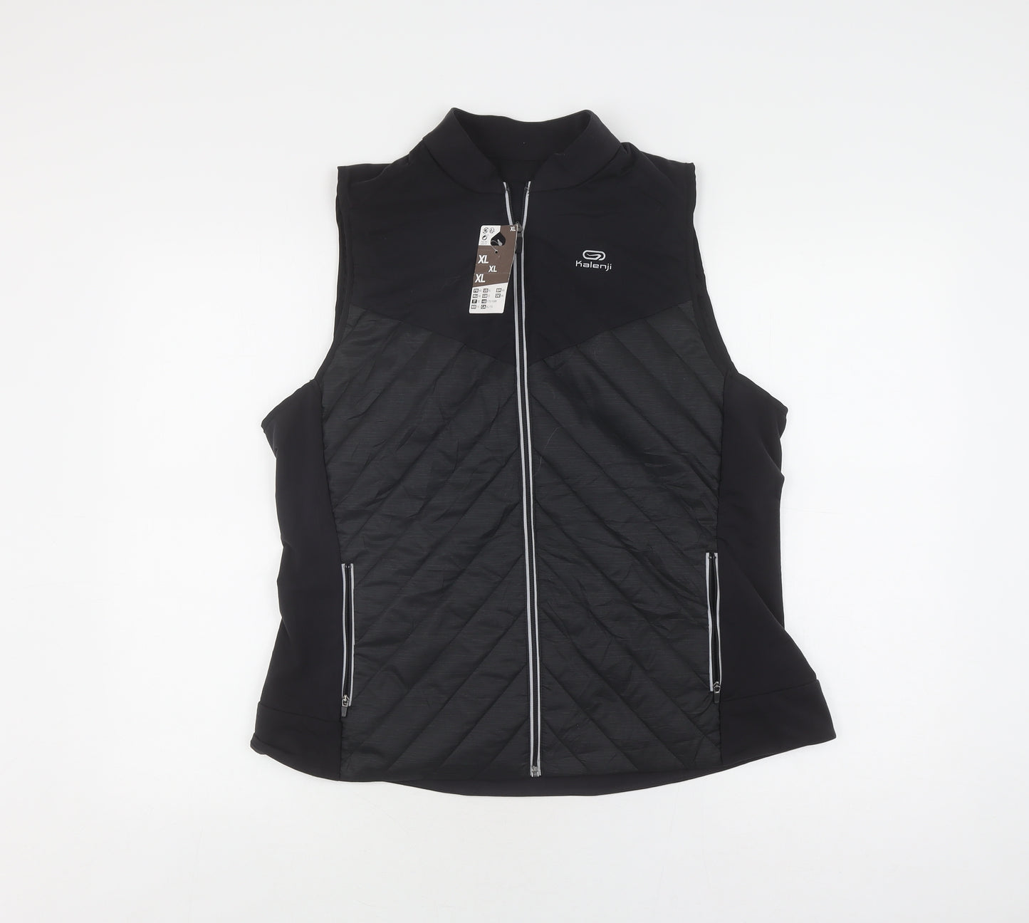 Decathlon Women's XL Black Quilted Sports Waistcoat