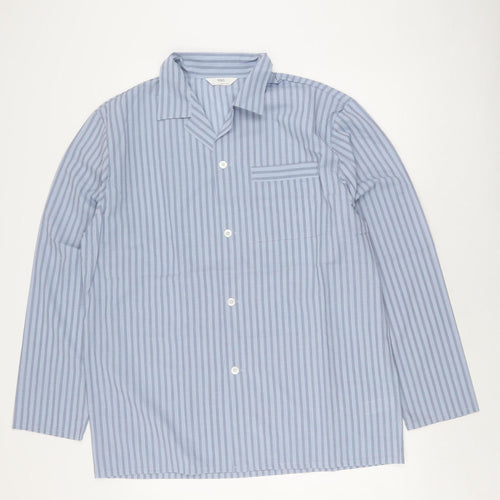Marks and Spencer Women's Blue Striped Pyjama Top L