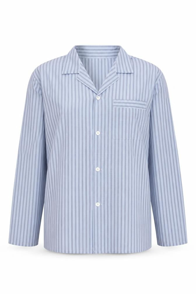 Front view of Marks & Spencer Women's Blue Striped Pyjama Top L