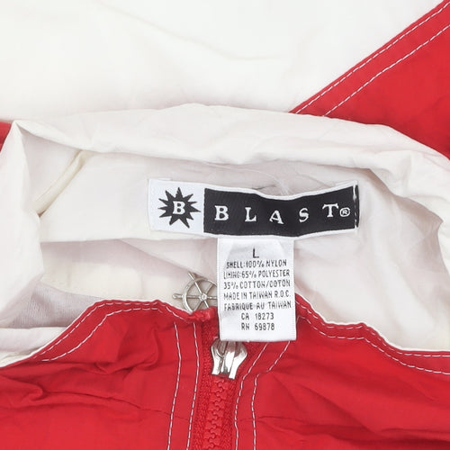 Blast Women's Red Basic Jacket L Full Zip Casual