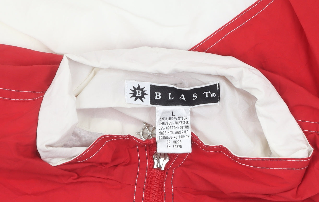 Blast Women's Red Basic Jacket L Full Zip Casual