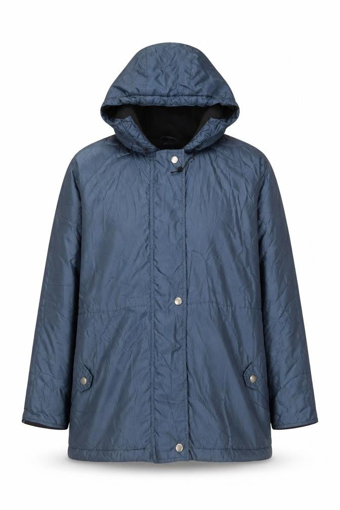 Front view of Isabelle Women's Blue XL Hooded Waterproof Rain Coat