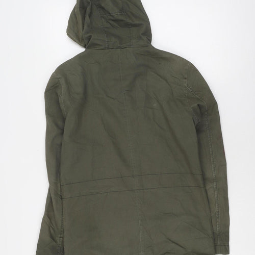 FLY53 Women's Green Parka Jacket, Size S, Casual Style