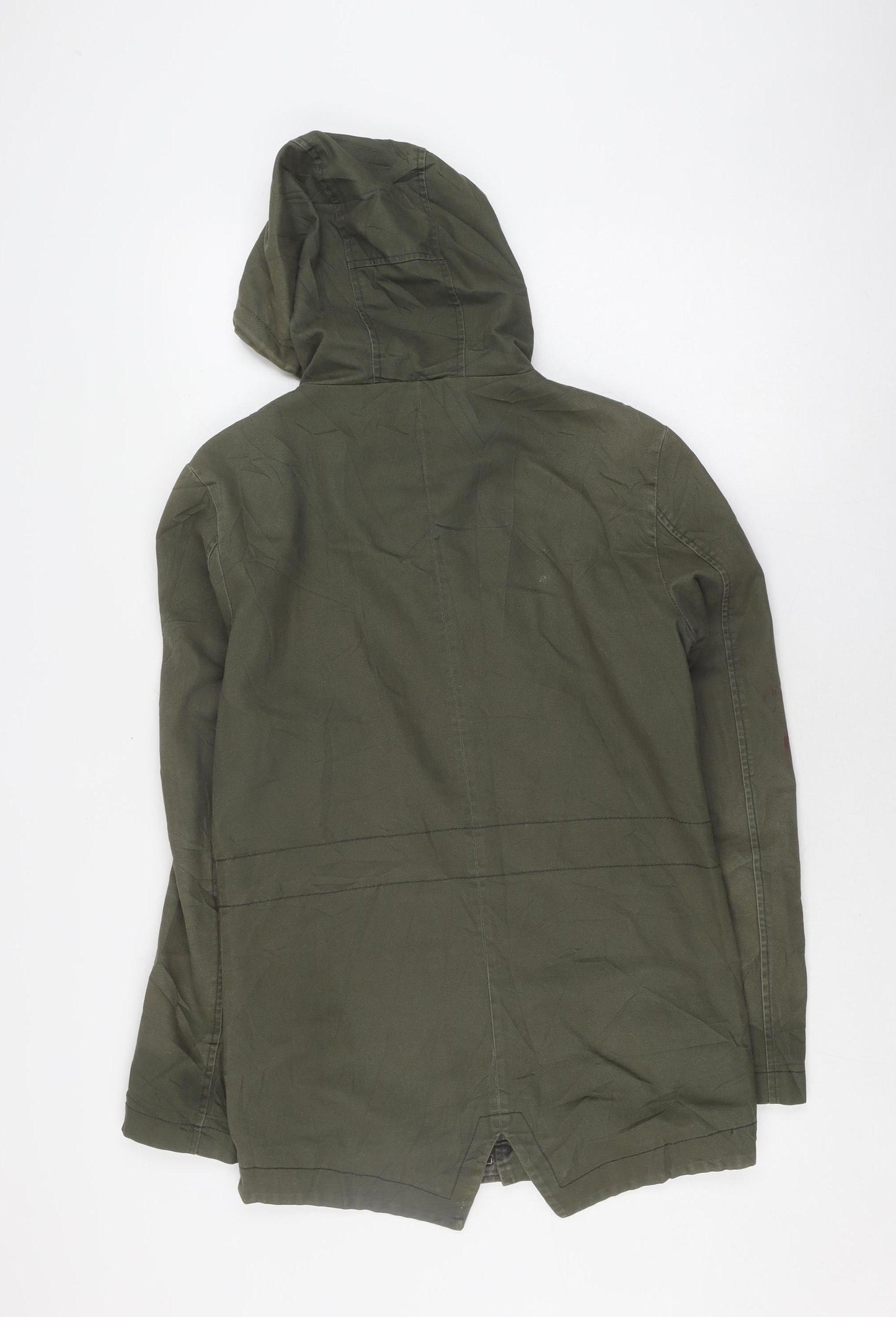 FLY53 Women's Green Parka Jacket, Size S, Casual Style