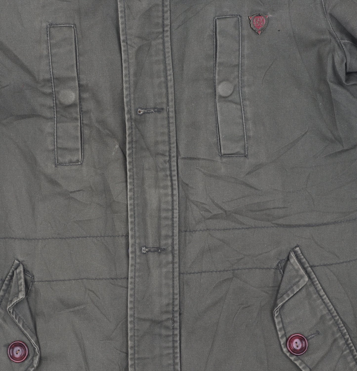 FLY53 Women's Green Parka Jacket, Size S, Casual Style