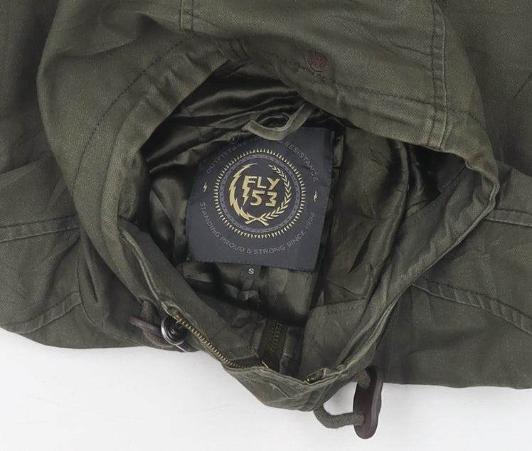 FLY53 Women's Green Parka Jacket, Size S, Casual Style