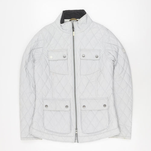 Barbour Women's White Quilted Jacket Size 10 Casual Style