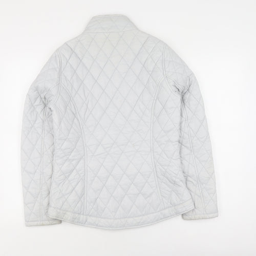Barbour Women's White Quilted Jacket Size 10 Casual Style