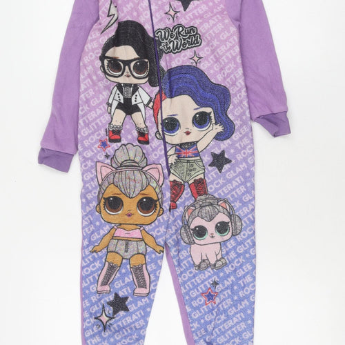 LOL Surprise Girls Purple One Piece Fleece Pyjama, 5-6 Years