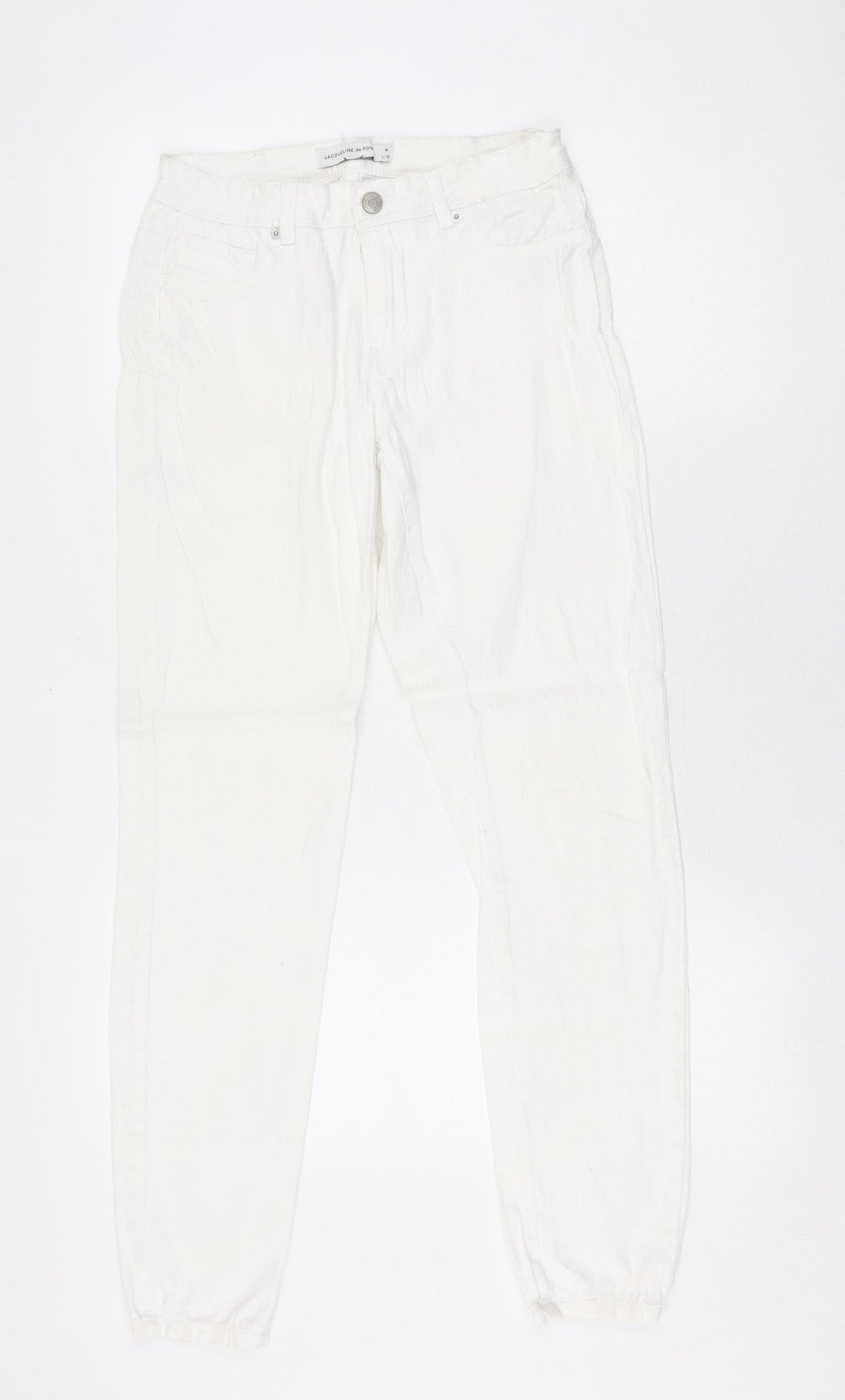 Jacqueline de Yong Women's M White Straight Jeans