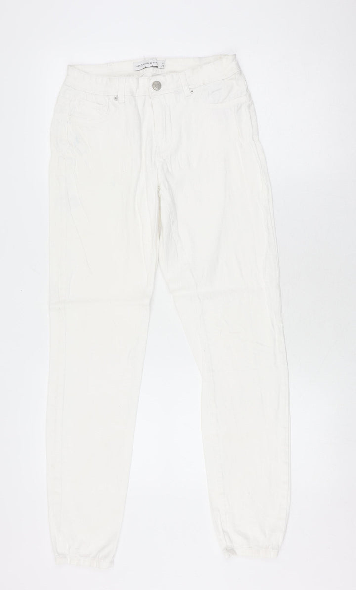 Jacqueline de Yong Women's M White Straight Jeans