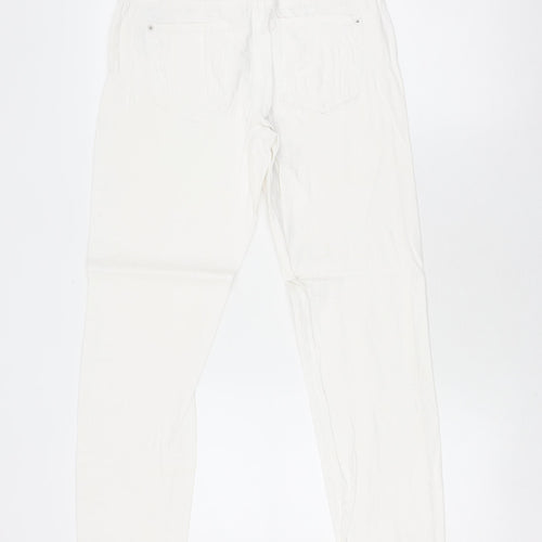 Jacqueline de Yong Women's M White Straight Jeans