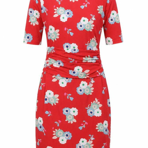 Boden Women's Red Floral Sheath Dress - Size 10
