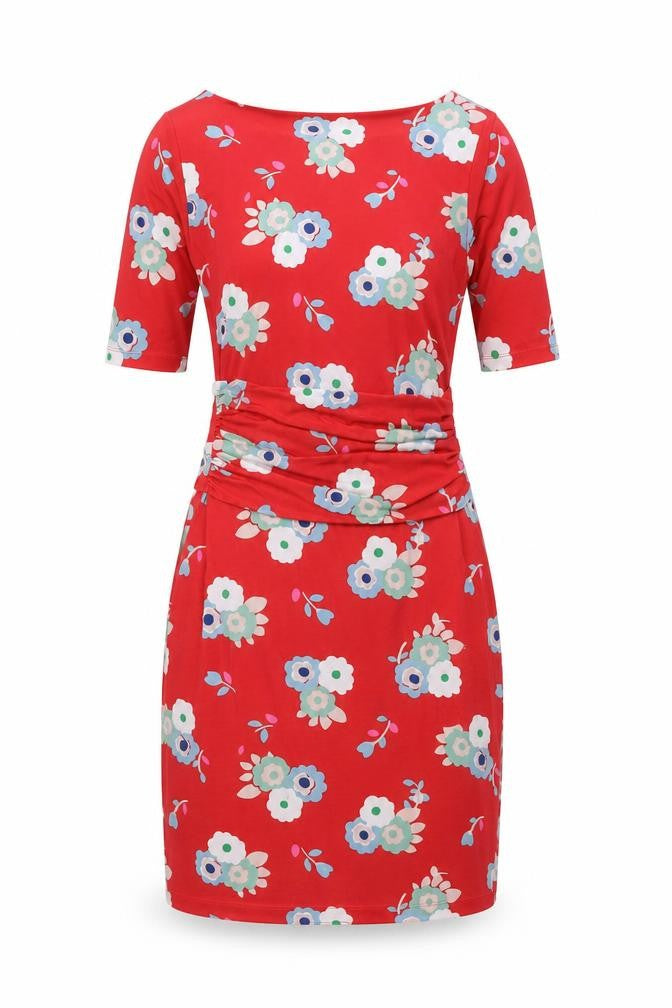 Boden Women's Red Floral Sheath Dress - Size 10