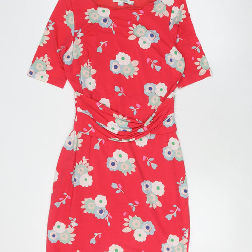 Boden Women's Red Floral Sheath Dress - Size 10