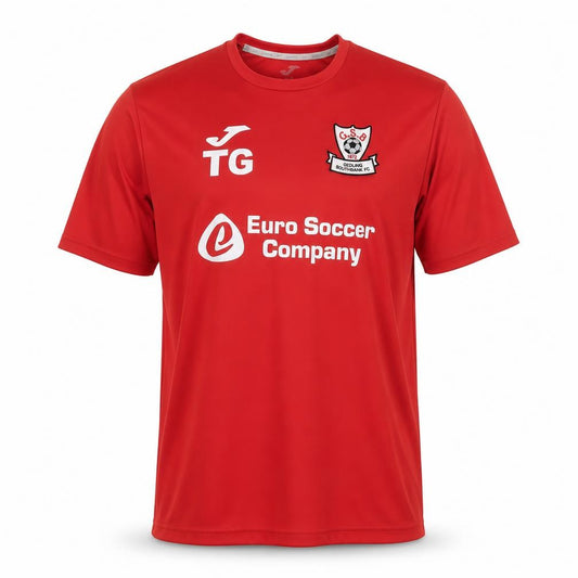 Front view of Joma Men's XL Red Football Jersey T-Shirt