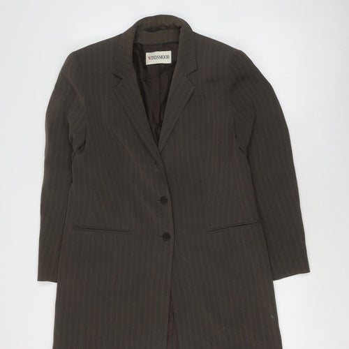 Windsmoor Women's Brown Striped Coat, Size 10