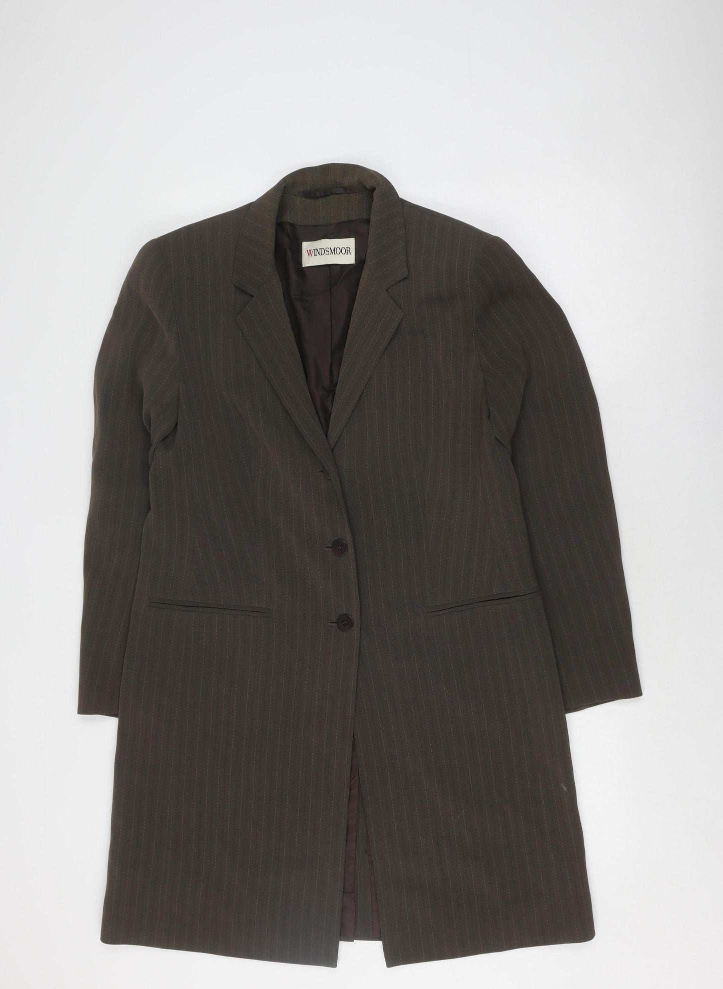 Windsmoor Women's Brown Striped Coat, Size 10