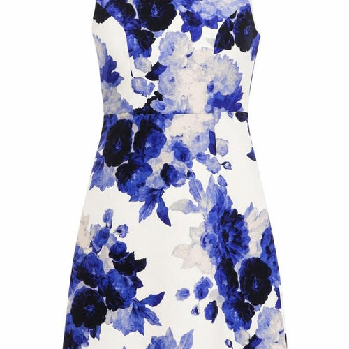 Laura Ashley Women's Blue Floral Sheath Dress Size 10