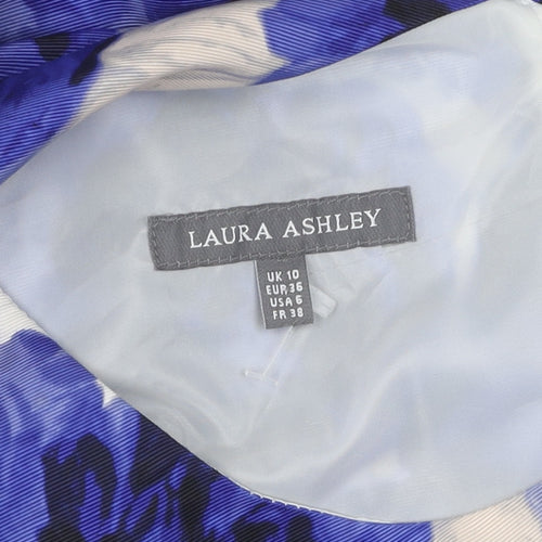 Laura Ashley Women's Blue Floral Sheath Dress Size 10