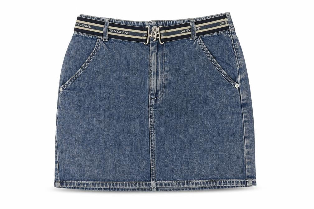 DKNY Jeans Women's Blue Denim Skirt, Size 4, Casual Style