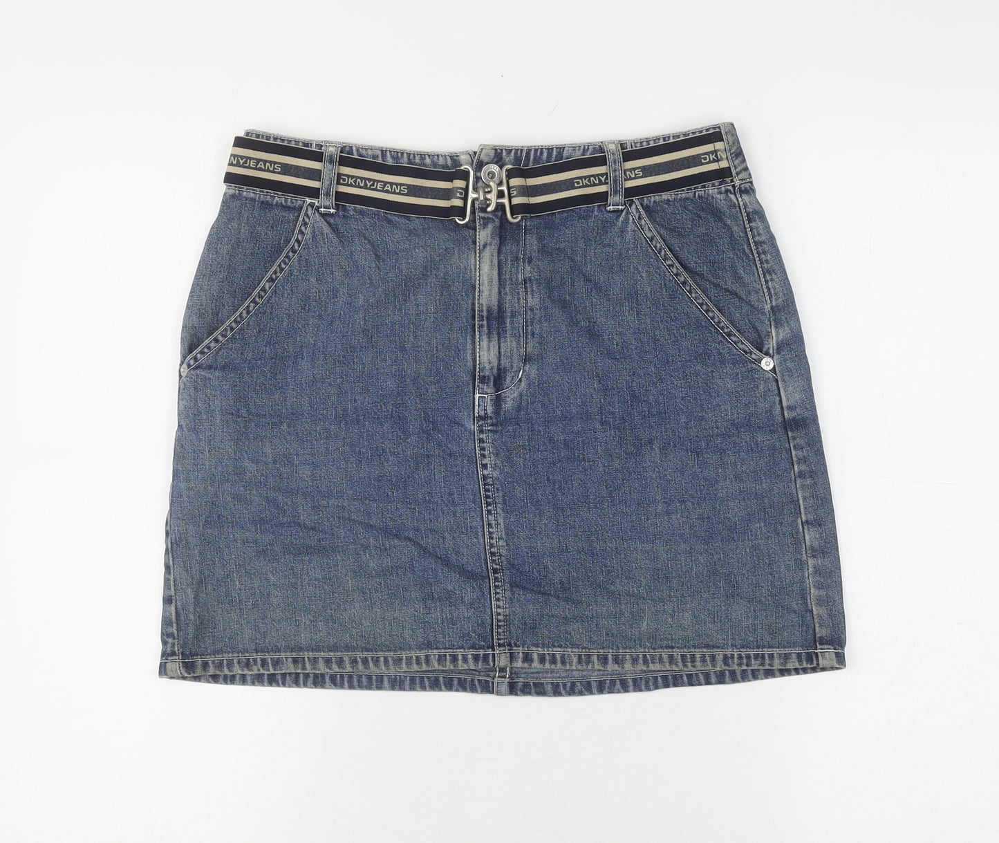 DKNY Jeans Women's Blue Denim Skirt, Size 4, Casual Style