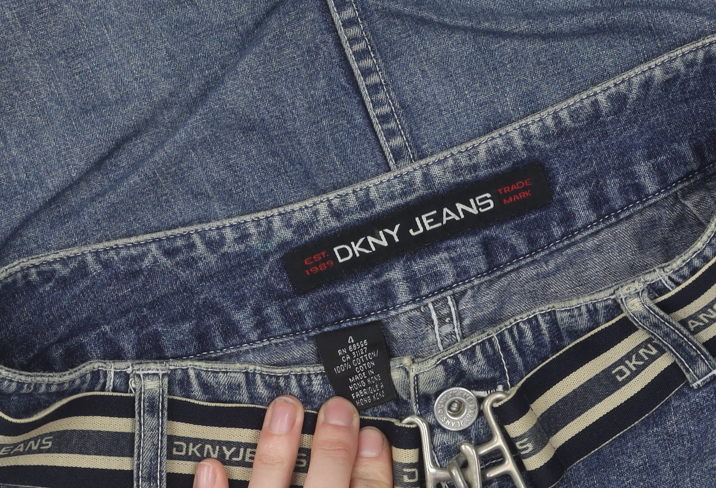 DKNY Jeans Women's Blue Denim Skirt, Size 4, Casual Style