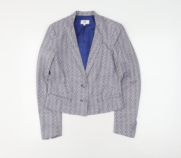 Noa Noa Women's Blue Geometric Blazer S