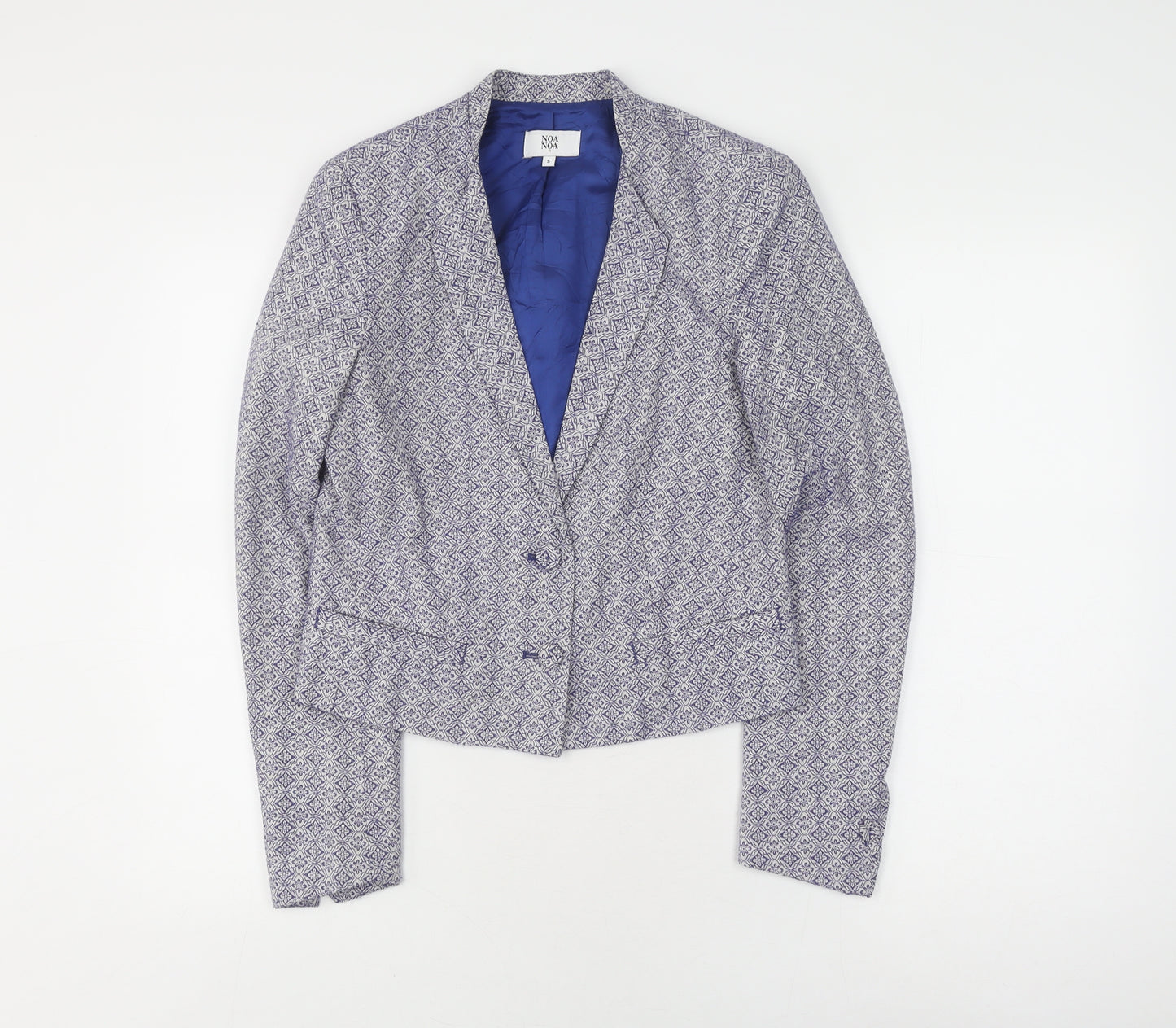 Noa Noa Women's Blue Geometric Blazer S
