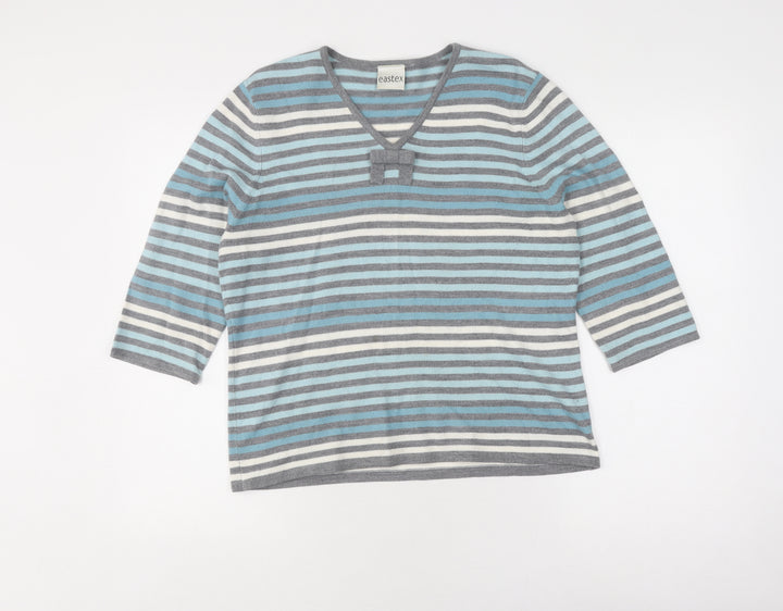 Eastex Women's Multicoloured Striped Pullover, Size 14